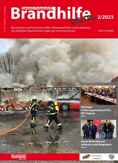 Titelbild der Ausgabe 2/2023 von Brandhilfe Rheinland-Pfalz / Saarland. Diese Zeitschrift und viele weitere Jurazeitschriften und Zeitschriften für Verwaltung als Abo oder epaper bei United Kiosk online kaufen.