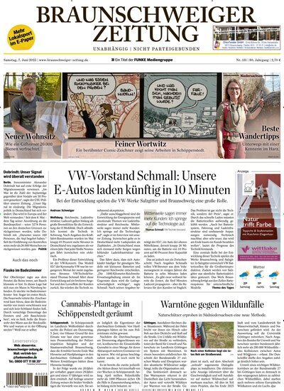 Titelbild der Ausgabe 131/2025 von Braunschweiger Zeitung. Diese Zeitschrift und viele weitere Zeitungsabos als Abo oder epaper bei United Kiosk online kaufen.