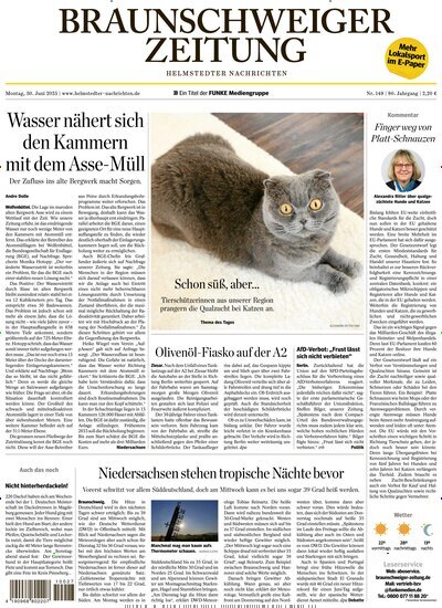 Titelbild der Ausgabe 149/2025 von Braunschweiger Zeitung - Helmstedter Nachrichten. Diese Zeitschrift und viele weitere Zeitungsabos als Abo oder epaper bei United Kiosk online kaufen.