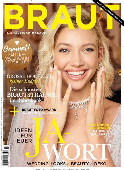 Titelbild der Ausgabe 4/2025 von Braut & Bräutigam Magazin. Diese Zeitschrift und viele weitere Frauenzeitschriften als Abo oder epaper bei United Kiosk online kaufen.