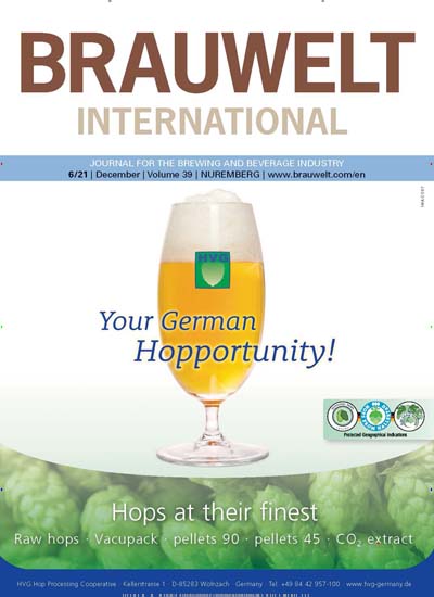 Titelbild der Ausgabe 6/2021 von BRAUWELT International. Diese Zeitschrift und viele weitere Gastronomiezeitschriften, Fashionmagazine, Beautymagazine als Abo oder epaper bei United Kiosk online kaufen.