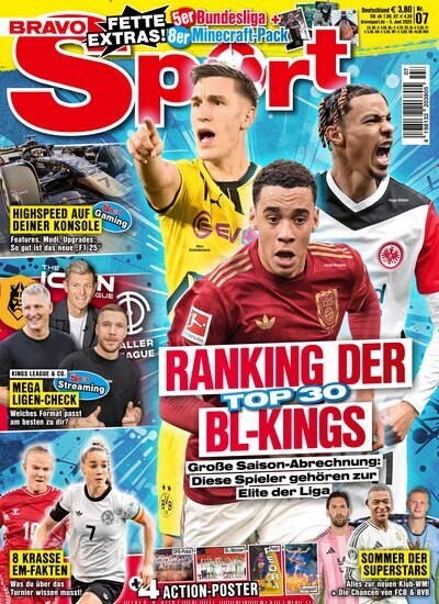 Titelbild der Ausgabe 7/2025 von Bravo Sport. Diese Zeitschrift und viele weitere Sportmagazine als Abo oder epaper bei United Kiosk online kaufen.