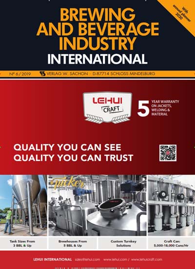 Titelbild der Ausgabe 6/2019 von Brewing and Beverage Industry International. Diese Zeitschrift und viele weitere Gastronomiezeitschriften, Fashionmagazine, Beautymagazine als Abo oder epaper bei United Kiosk online kaufen.