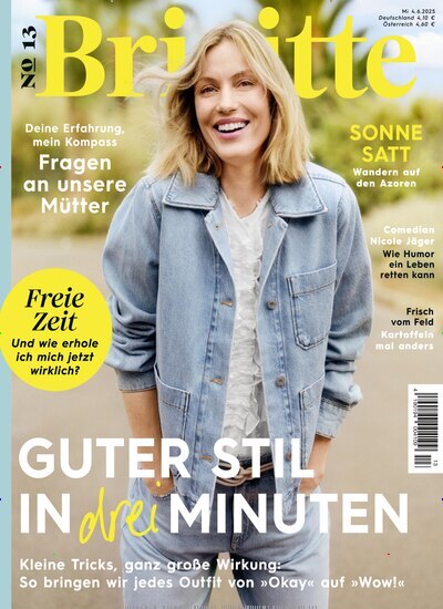 Titelbild der Ausgabe 13/2025 von Brigitte. Diese Zeitschrift und viele weitere Frauenzeitschriften als Abo oder epaper bei United Kiosk online kaufen.