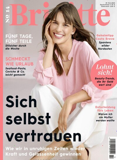 Titelbild der Ausgabe 14/2025 von Brigitte. Diese Zeitschrift und viele weitere Frauenzeitschriften als Abo oder epaper bei United Kiosk online kaufen.