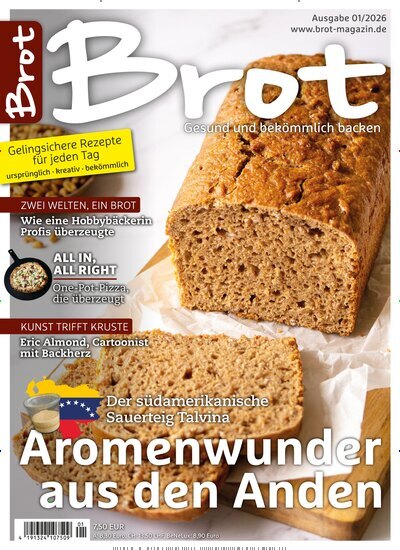 Titelbild der Ausgabe 1/2026 von Brot. Diese Zeitschrift und viele weitere Kochzeitschriften und Backzeitschriften als Abo oder epaper bei United Kiosk online kaufen.