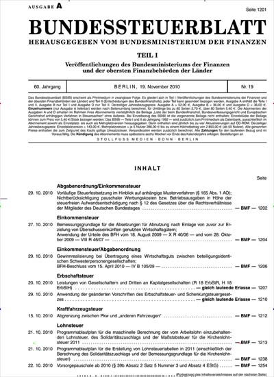 Titelbild der Ausgabe 1/2022 von Bundessteuerblatt – BStBl - Ausgabe A. Diese Zeitschrift und viele weitere Businessmagazine als Abo oder epaper bei United Kiosk online kaufen.