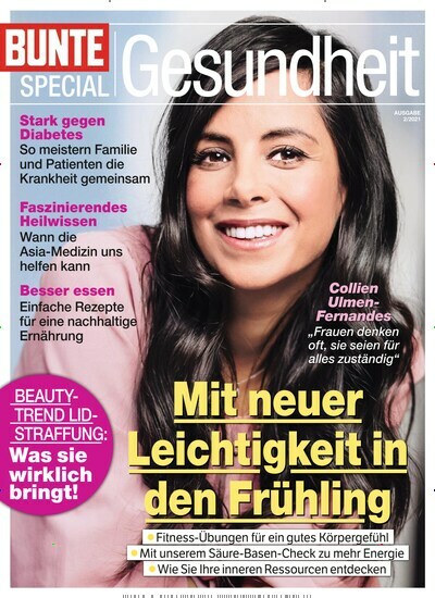 Titelbild der Ausgabe 2/2021 von BUNTE Gesundheit. Diese Zeitschrift und viele weitere Lifestylemagazine und Peoplemagazine als Abo oder epaper bei United Kiosk online kaufen.