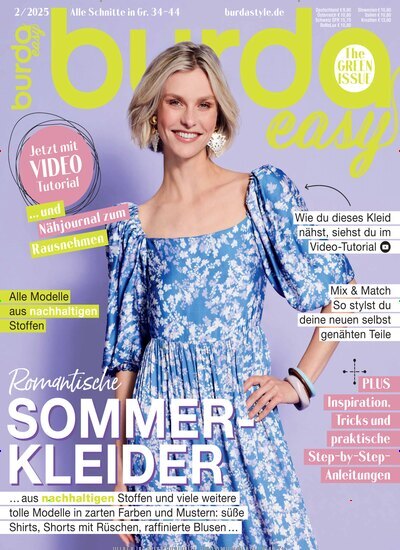 Titelbild der Ausgabe 2/2025 von burda easy. Diese Zeitschrift und viele weitere Modemagazine und DIY-Magazine als Abo oder epaper bei United Kiosk online kaufen.