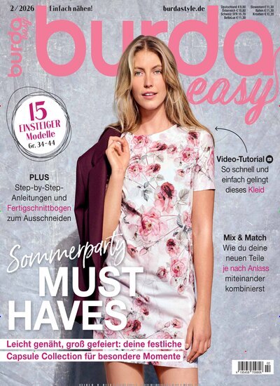 Titelbild der Ausgabe 2/2026 von burda easy. Diese Zeitschrift und viele weitere Modemagazine und DIY-Magazine als Abo oder epaper bei United Kiosk online kaufen.