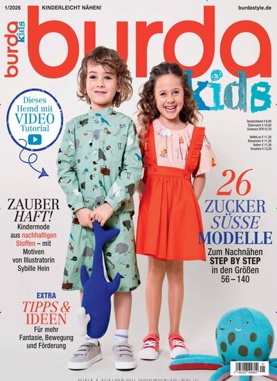 Titelbild der Ausgabe 1/2026 von burda kids. Diese Zeitschrift und viele weitere Modemagazine und DIY-Magazine als Abo oder epaper bei United Kiosk online kaufen.