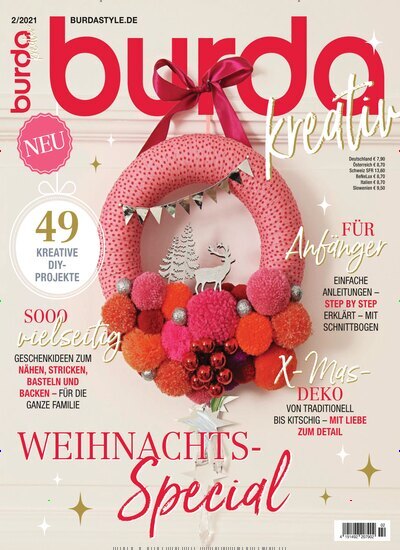 Titelbild der Ausgabe 2/2021 von burda kreativ. Diese Zeitschrift und viele weitere Modemagazine und DIY-Magazine als Abo oder epaper bei United Kiosk online kaufen.
