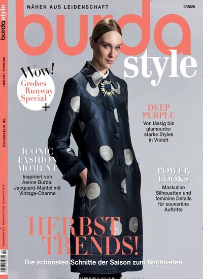 Titelbild der Ausgabe 9/2026 von burda style. Diese Zeitschrift und viele weitere Modemagazine und DIY-Magazine als Abo oder epaper bei United Kiosk online kaufen.