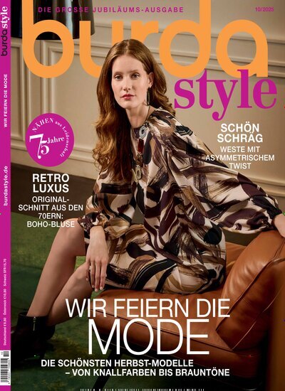 Titelbild der Ausgabe 10/2025 von burda style. Diese Zeitschrift und viele weitere Modemagazine und DIY-Magazine als Abo oder epaper bei United Kiosk online kaufen.