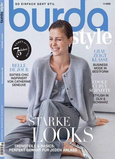Titelbild der Ausgabe 11/2025 von burda style. Diese Zeitschrift und viele weitere Modemagazine und DIY-Magazine als Abo oder epaper bei United Kiosk online kaufen.