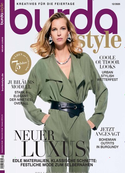 Titelbild der Ausgabe 12/2025 von burda style. Diese Zeitschrift und viele weitere Modemagazine und DIY-Magazine als Abo oder epaper bei United Kiosk online kaufen.