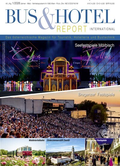 Titelbild der Ausgabe 1/2026 von Bus & Hotel Report International. Diese Zeitschrift und viele weitere Gastronomiezeitschriften, Fashionmagazine, Beautymagazine als Abo oder epaper bei United Kiosk online kaufen.