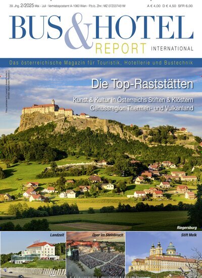 Titelbild der Ausgabe 2/2025 von Bus & Hotel Report International. Diese Zeitschrift und viele weitere Gastronomiezeitschriften, Fashionmagazine, Beautymagazine als Abo oder epaper bei United Kiosk online kaufen.