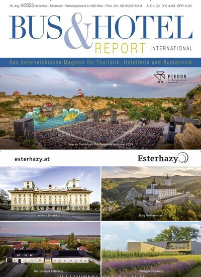 Titelbild der Ausgabe 4/2025 von Bus & Hotel Report International. Diese Zeitschrift und viele weitere Gastronomiezeitschriften, Fashionmagazine, Beautymagazine als Abo oder epaper bei United Kiosk online kaufen.
