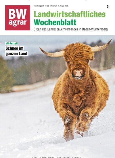 Titelbild der Ausgabe 2/2026 von BWagrar Landwirtschaftliches Wochenblatt. Diese Zeitschrift und viele weitere Naturzeitschriften, Landwirtschaftszeitungen und Umweltmagazine als Abo oder epaper bei United Kiosk online kaufen.