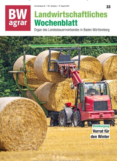 Titelbild der Ausgabe 33/2025 von BWagrar Landwirtschaftliches Wochenblatt. Diese Zeitschrift und viele weitere Naturzeitschriften, Landwirtschaftszeitungen und Umweltmagazine als Abo oder epaper bei United Kiosk online kaufen.