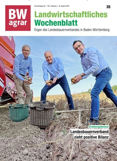 Titelbild der Ausgabe 35/2025 von BWagrar Landwirtschaftliches Wochenblatt. Diese Zeitschrift und viele weitere Naturzeitschriften, Landwirtschaftszeitungen und Umweltmagazine als Abo oder epaper bei United Kiosk online kaufen.