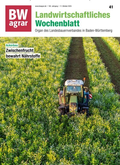 Titelbild der Ausgabe 41/2025 von BWagrar Landwirtschaftliches Wochenblatt. Diese Zeitschrift und viele weitere Naturzeitschriften, Landwirtschaftszeitungen und Umweltmagazine als Abo oder epaper bei United Kiosk online kaufen.