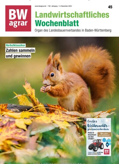 Titelbild der Ausgabe 45/2025 von BWagrar Landwirtschaftliches Wochenblatt. Diese Zeitschrift und viele weitere Naturzeitschriften, Landwirtschaftszeitungen und Umweltmagazine als Abo oder epaper bei United Kiosk online kaufen.