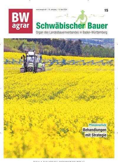 Titelbild der Ausgabe 15/2024 von BWagrar Schwäbischer Bauer. Diese Zeitschrift und viele weitere Naturzeitschriften, Landwirtschaftszeitungen und Umweltmagazine als Abo oder epaper bei United Kiosk online kaufen.