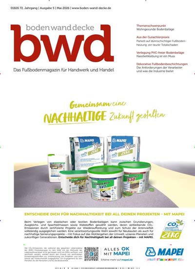 Titelbild der Ausgabe 5/2026 von bwd boden wand decke . Diese Zeitschrift und viele weitere Architekturzeitschriften und Bauzeitschriften als Abo oder epaper bei United Kiosk online kaufen.