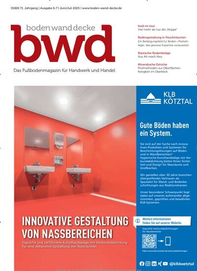 Titelbild der Ausgabe 7/2025 von bwd boden wand decke. Diese Zeitschrift und viele weitere Architekturzeitschriften und Bauzeitschriften als Abo oder epaper bei United Kiosk online kaufen.
