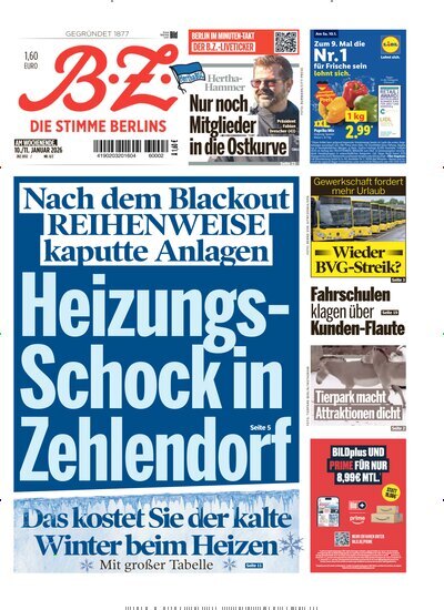 Titelbild der Ausgabe 8/2026 von B.Z.. Diese Zeitschrift und viele weitere Zeitungsabos als Abo oder epaper bei United Kiosk online kaufen.