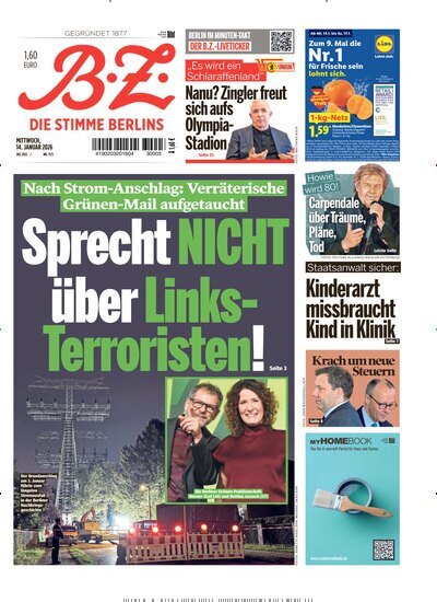 Titelbild der Ausgabe 11/2026 von B.Z.. Diese Zeitschrift und viele weitere Zeitungsabos als Abo oder epaper bei United Kiosk online kaufen.