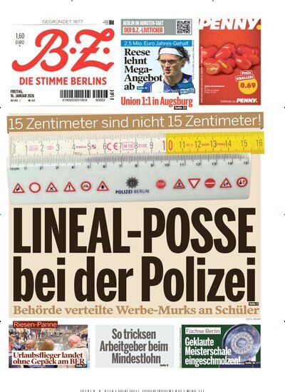 Titelbild der Ausgabe 13/2026 von B.Z.. Diese Zeitschrift und viele weitere Zeitungsabos als Abo oder epaper bei United Kiosk online kaufen.