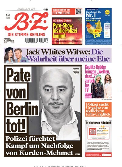 Titelbild der Ausgabe 17/2026 von B.Z.. Diese Zeitschrift und viele weitere Zeitungsabos als Abo oder epaper bei United Kiosk online kaufen.