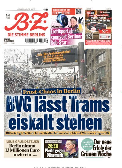 Titelbild der Ausgabe 22/2026 von B.Z.. Diese Zeitschrift und viele weitere Zeitungsabos als Abo oder epaper bei United Kiosk online kaufen.