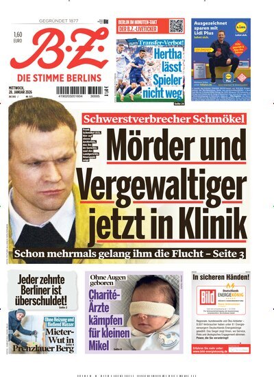 Titelbild der Ausgabe 23/2026 von B.Z.. Diese Zeitschrift und viele weitere Zeitungsabos als Abo oder epaper bei United Kiosk online kaufen.
