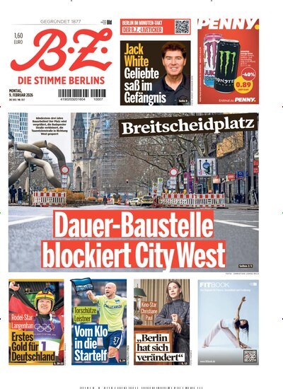 Titelbild der Ausgabe 33/2026 von B.Z.. Diese Zeitschrift und viele weitere Zeitungsabos als Abo oder epaper bei United Kiosk online kaufen.