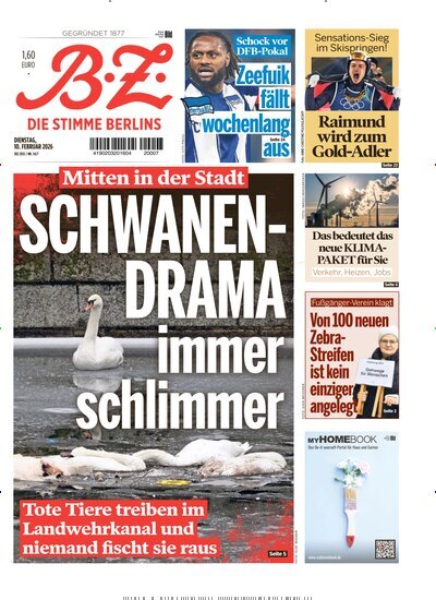 Titelbild der Ausgabe 34/2026 von B.Z.. Diese Zeitschrift und viele weitere Zeitungsabos als Abo oder epaper bei United Kiosk online kaufen.