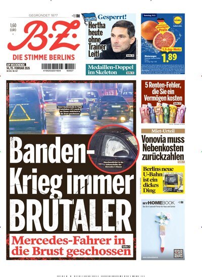 Titelbild der Ausgabe 38/2026 von B.Z.. Diese Zeitschrift und viele weitere Zeitungsabos als Abo oder epaper bei United Kiosk online kaufen.