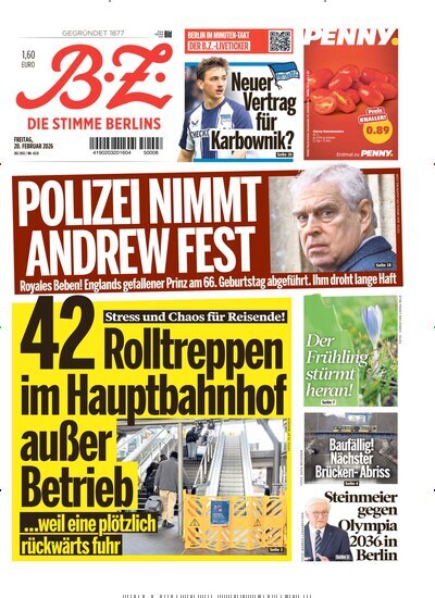 Titelbild der Ausgabe 43/2026 von B.Z.. Diese Zeitschrift und viele weitere Zeitungsabos als Abo oder epaper bei United Kiosk online kaufen.