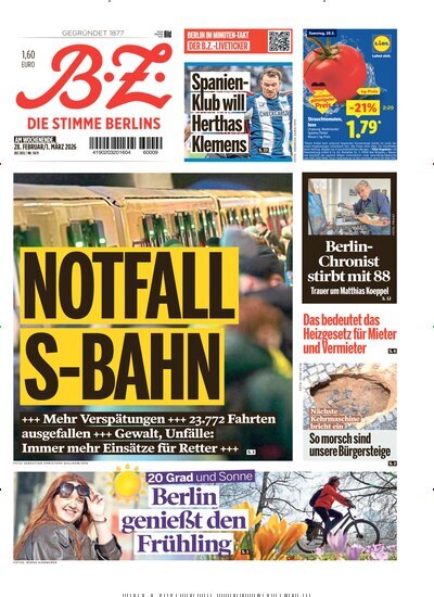 Titelbild der Ausgabe 50/2026 von B.Z.. Diese Zeitschrift und viele weitere Zeitungsabos als Abo oder epaper bei United Kiosk online kaufen.