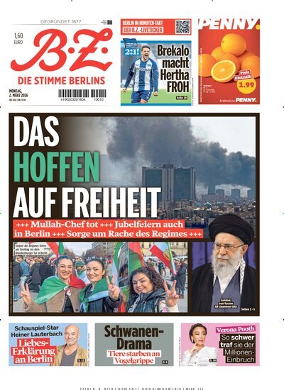 Titelbild der Ausgabe 51/2026 von B.Z.. Diese Zeitschrift und viele weitere Zeitungsabos als Abo oder epaper bei United Kiosk online kaufen.