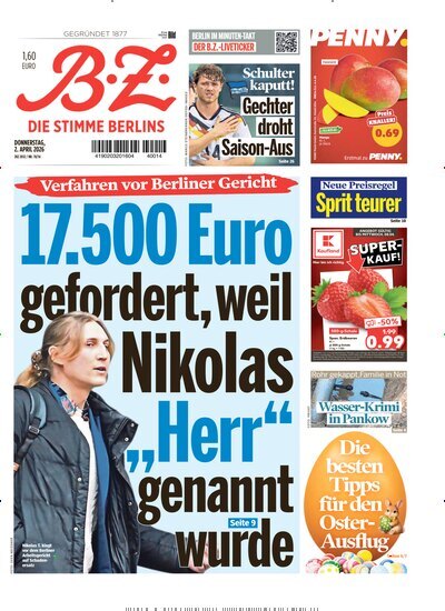 Titelbild der Ausgabe 78/2026 von B.Z.. Diese Zeitschrift und viele weitere Zeitungsabos als Abo oder epaper bei United Kiosk online kaufen.