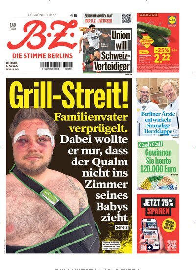 Titelbild der Ausgabe 104/2026 von B.Z.. Diese Zeitschrift und viele weitere Zeitungsabos als Abo oder epaper bei United Kiosk online kaufen.