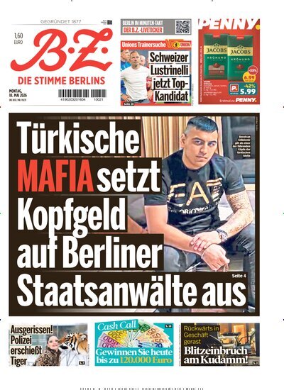 Titelbild der Ausgabe 113/2026 von B.Z.. Diese Zeitschrift und viele weitere Zeitungsabos als Abo oder epaper bei United Kiosk online kaufen.