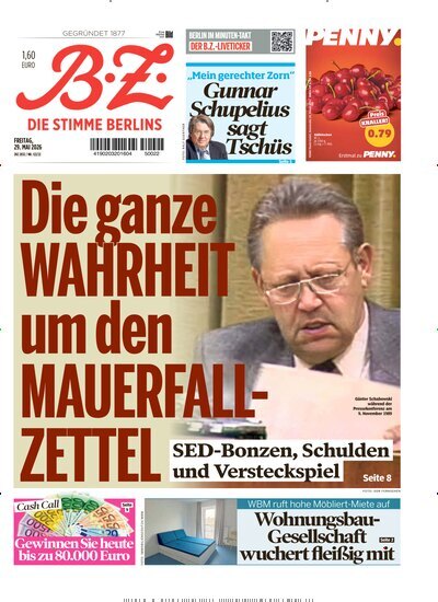 Titelbild der Ausgabe 122/2026 von B.Z.. Diese Zeitschrift und viele weitere Zeitungsabos als Abo oder epaper bei United Kiosk online kaufen.
