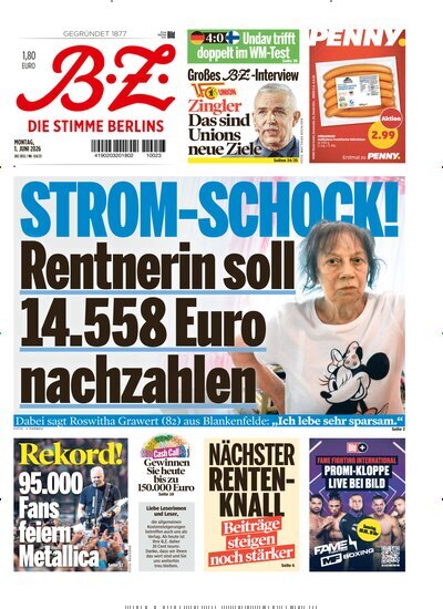 Titelbild der Ausgabe 124/2026 von B.Z.. Diese Zeitschrift und viele weitere Zeitungsabos als Abo oder epaper bei United Kiosk online kaufen.