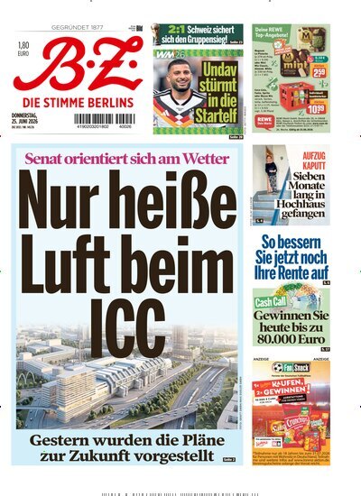 Titelbild der Ausgabe 145/2026 von B.Z.. Diese Zeitschrift und viele weitere Zeitungsabos als Abo oder epaper bei United Kiosk online kaufen.