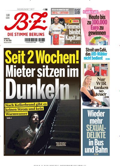 Titelbild der Ausgabe 167/2026 von B.Z.. Diese Zeitschrift und viele weitere Zeitungsabos als Abo oder epaper bei United Kiosk online kaufen.